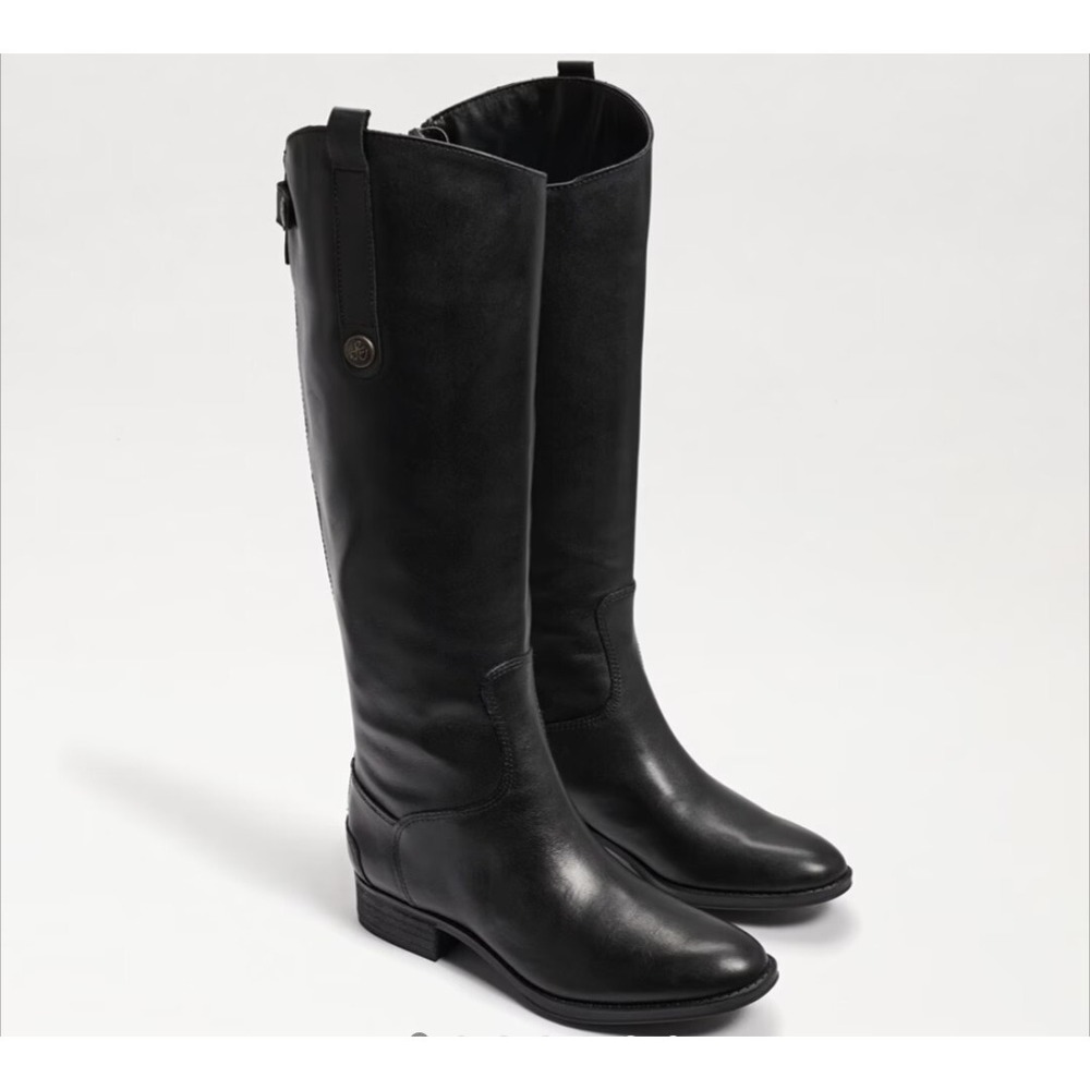 Sam Edelman Women Penny  Leather Anthropologie Equestrian Black Leather Boots 8M
